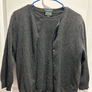 Ralph Lauren Gray Knit Cardigan